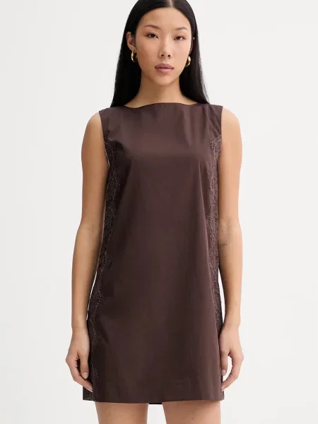 Blugirl Blumarine obleka iz bombaža rjava