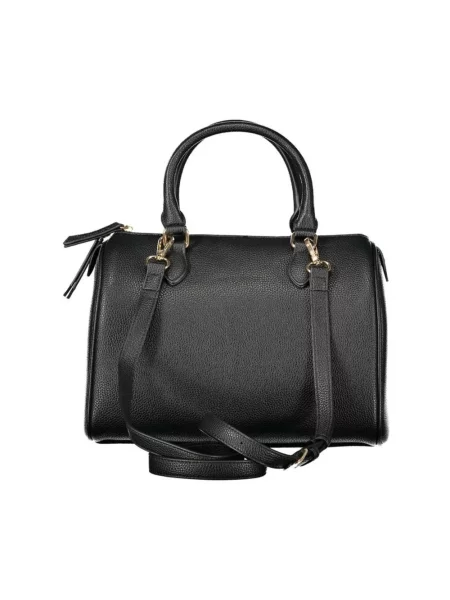 Lniana torebka Valentino Bags czarna