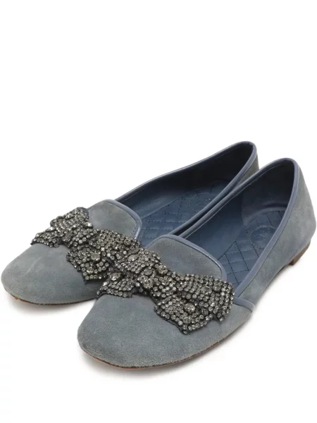 Semišové loafers Tory Burch šedé