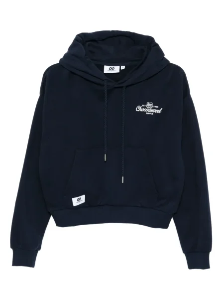 Hanorac cu glugă Chocoolate cu broderie albastru