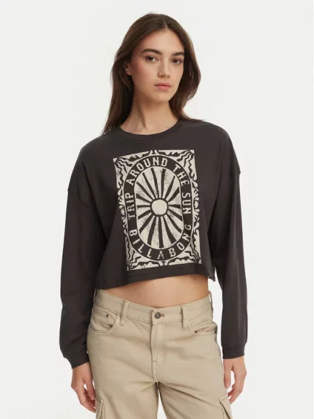 Billabong Bluzka Trip Around Cropped Fit szary