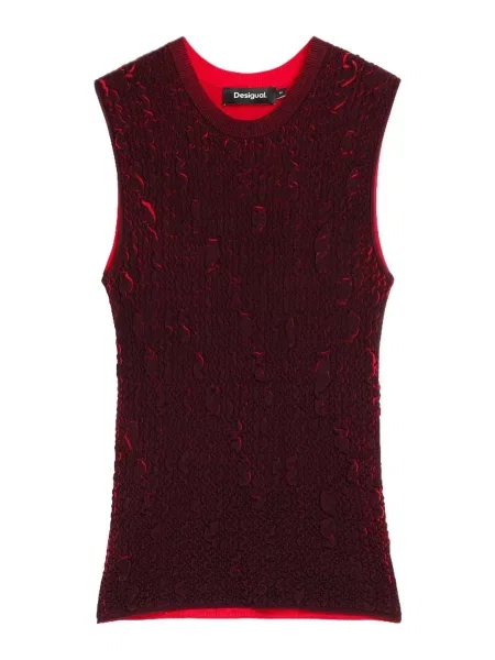 Desigual Tricou bordeaux roșu