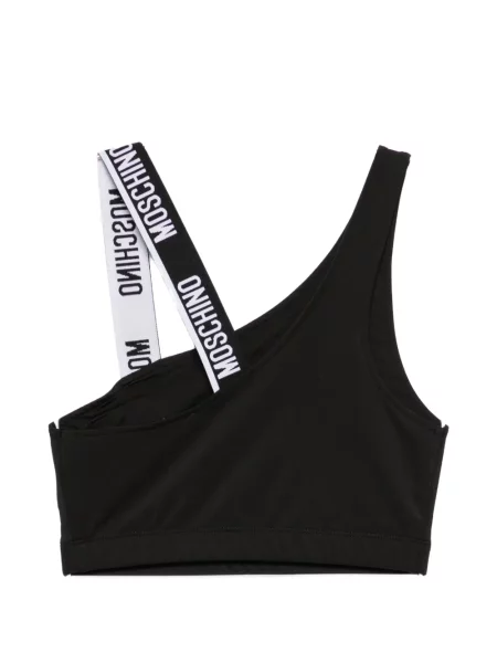Асиметричен спортен сутиен Moschino с автограф черно