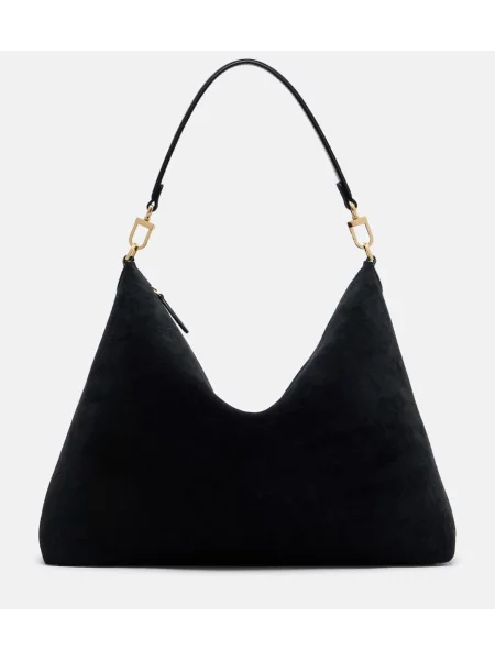 Geantă Toteme din piele de căprioară negru