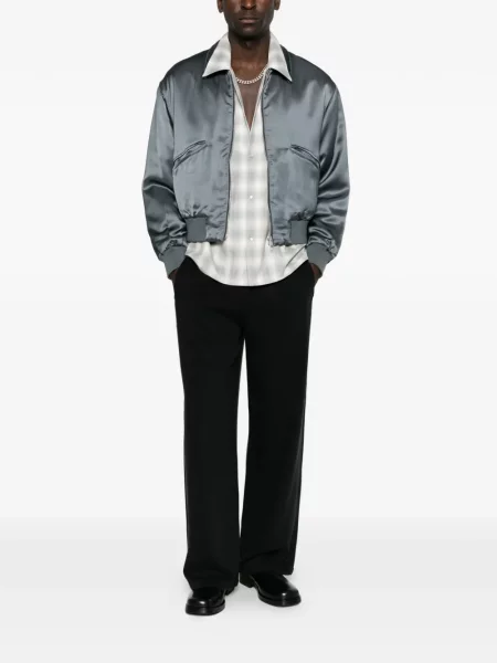 Geacă bomber Second/layer din satin gri