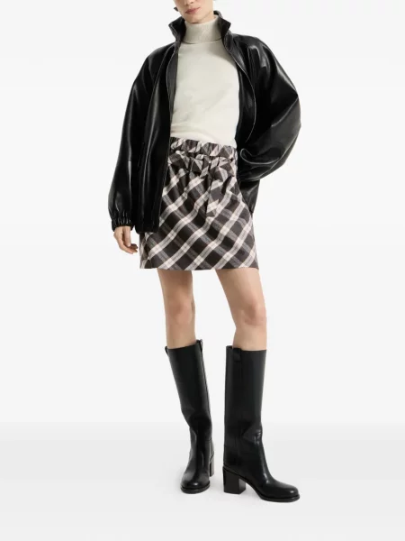 Fusta mini Brunello Cucinelli de lână gri
