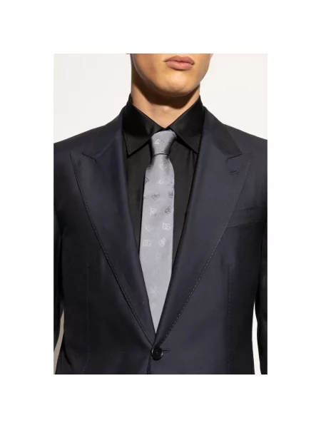 Jedwabny krawat Dolce And Gabbana szary