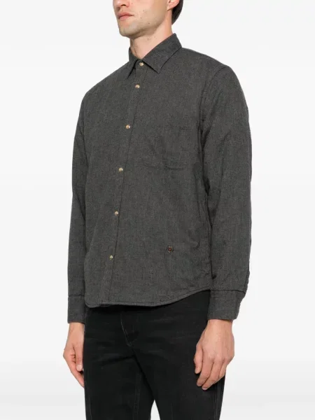 Geacă cămașă Koike Barcelona cu model herringbone gri