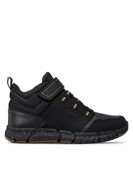 Buty juniorskie Geox Flexyper ABX black/dark yellow czarne