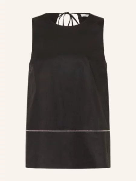 Tričko Peserico s kamínky černé