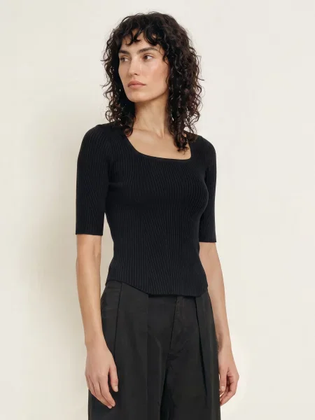 Allsaints Úpletové Tričko Cruz Hally černá
