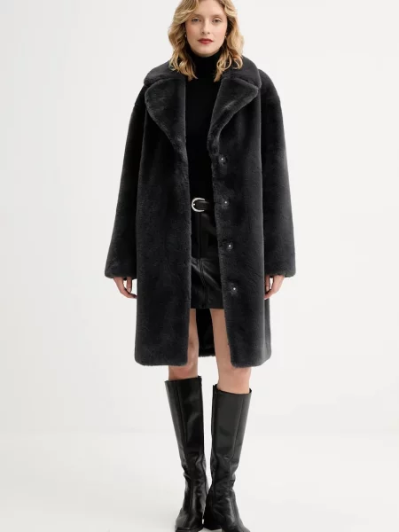 STAND STUDIO Płaszcze Kobieta M Sztuczne futro Faux Fur Coat szary