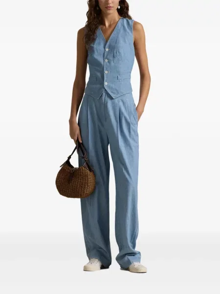 Polo Polo Ralph Lauren z twillu do kolan plisowane żółte