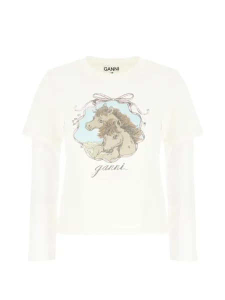 Tricou Ganni alb