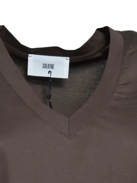 Scurt tricou Solotre cu decolteu în V maro