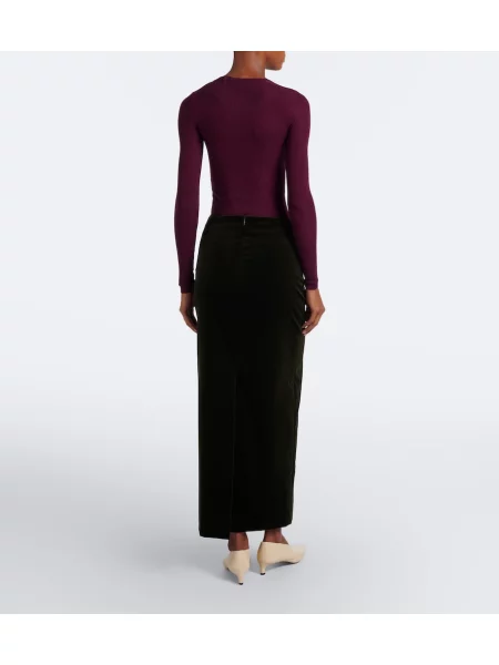 Fusta maxi Jil Sander de catifea verde