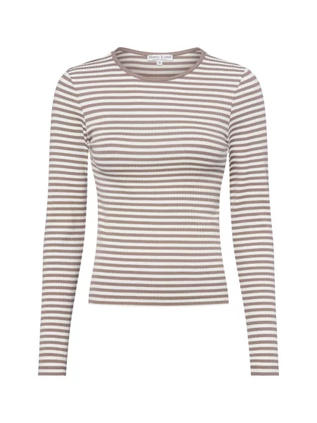 Marie Lund koszulka z długim rękawem Kobiety Dżersej beżowy|biały w paski S biała