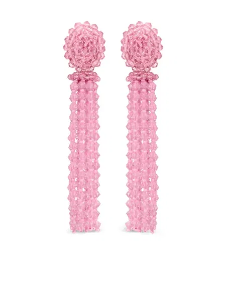 Cercei Oscar De La Renta cu mărgele roz