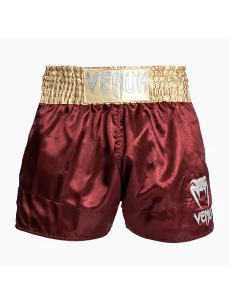 Тренувальні шорти Venum Classic Muay Thai burgundy/gold/white білі