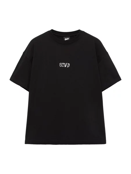 Pull&Bear Tricou STWD negru alb