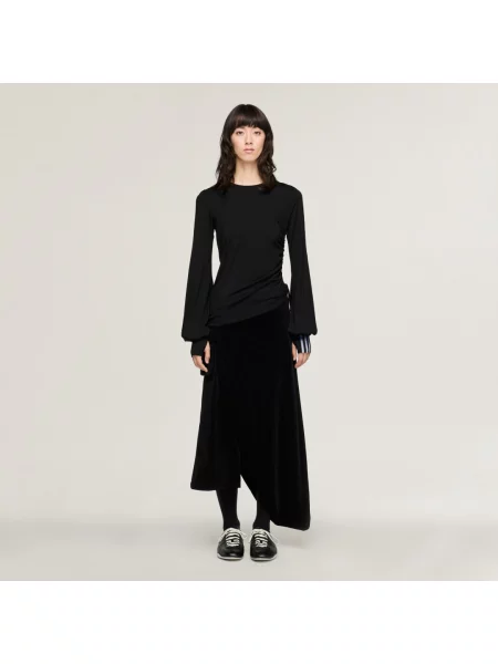 SUKNĚ VELVET CORDUROY UTILITY černé