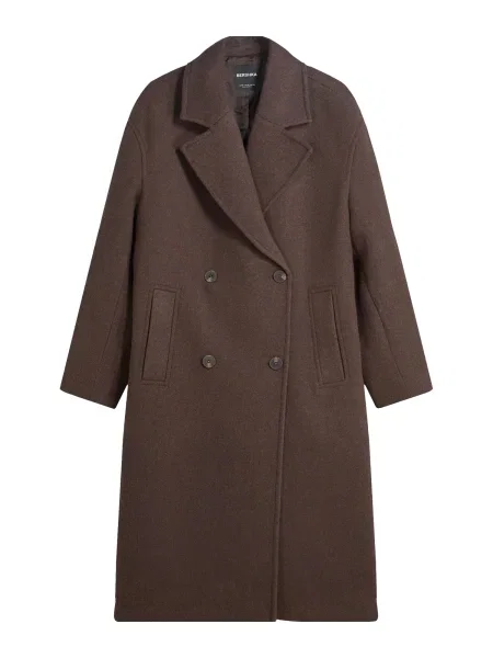 Bershka Prehoden plašč čokolada