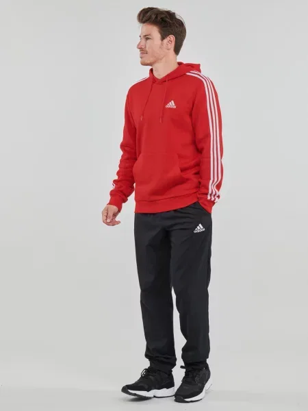 Geacă cămașă Adidas din fleece cu dungi roșu