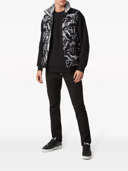 Raštuotas liemenė Philipp Plein izoliuoti juoda