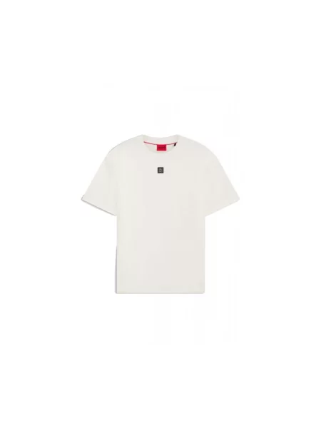 HUGO t-shirt gładki beżowy
