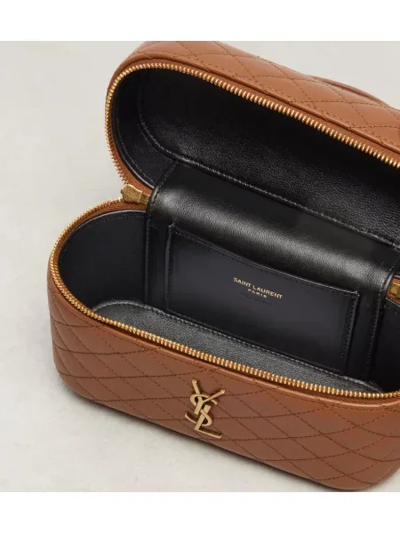 Geanta de piele Saint Laurent din piele maro
