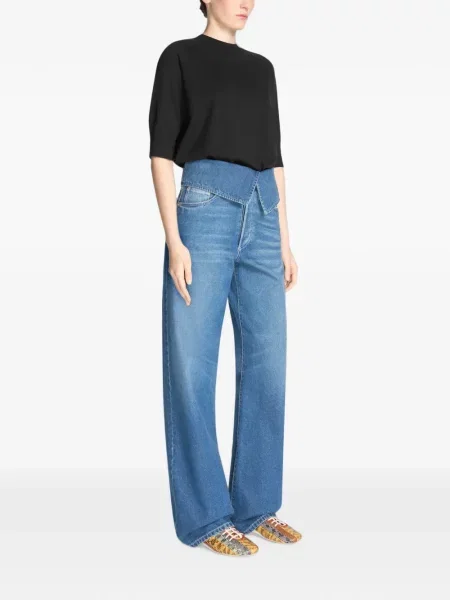 Pantaloni Dries Van Noten albastru