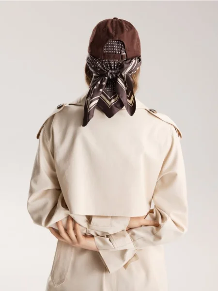 Reserved Шийна хустка з візерунком темно коричневий