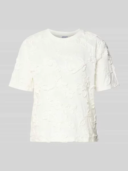 Bluzka z kwiatowymi ozdobnymi aplikacjami Jake*s Studio Woman biała