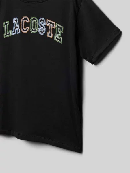 T-shirt o kroju regular fit z czystej bawełny Lacoste czarna