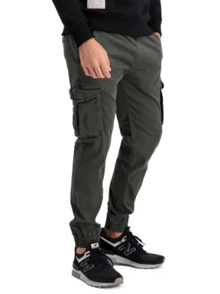 Jogger hlače Alpha Industries keper siva