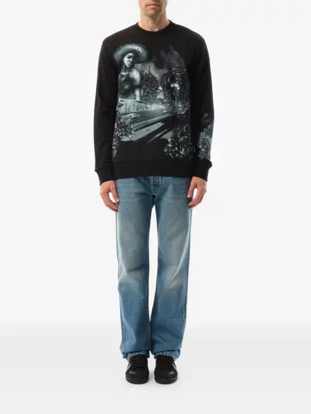 Hanorac cu glugă Lanvin cu imagine negru