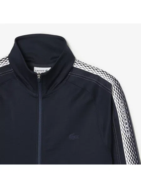 Lacoste Bluza Regular Fit Z Zamkiem Błyskawicznym I Pikowaniem granatowa