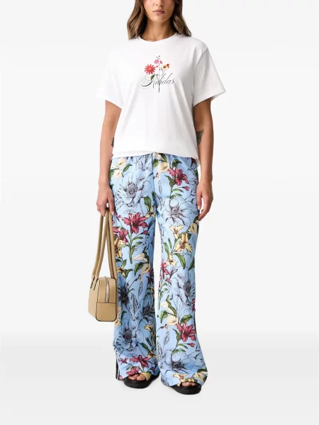 Pantaloni Adidas cu imagine cu model leopard alergare violet