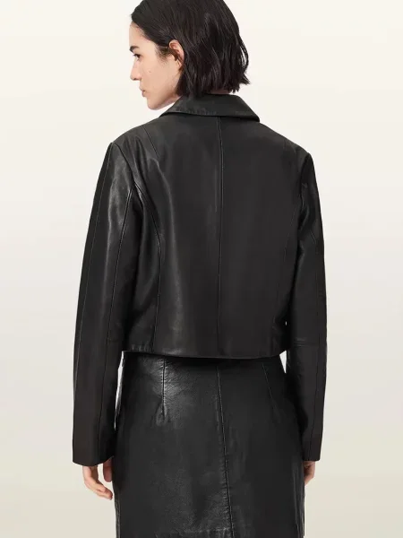 AllSaints коротка куртка шкіряна APTON
