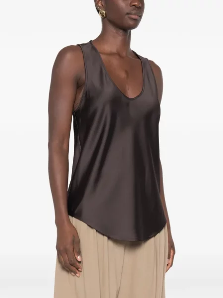 Top Imperial din satin maro
