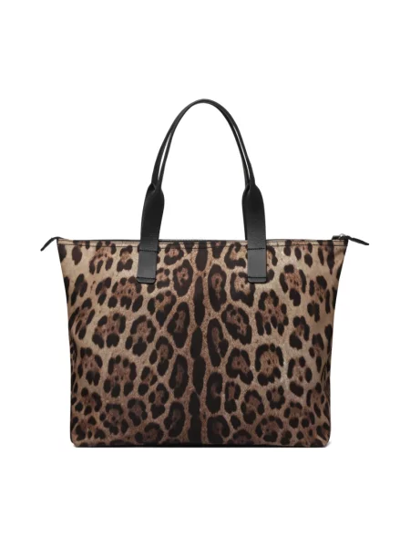 Torba Dolce And Gabbana z nadrukiem w panterkę brązowa