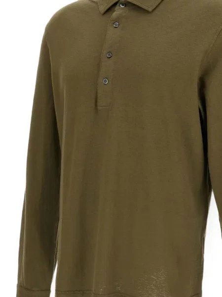 Lung tricou polo Drumohr verde