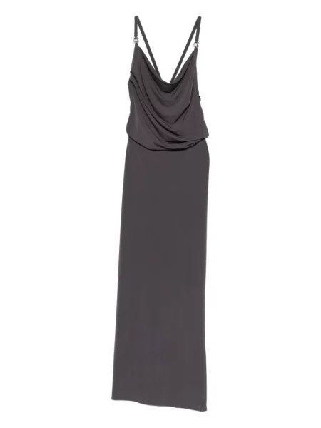 Rochie Coperni drapată de costum maro