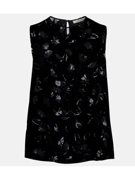 Top Asceno de catifea negru