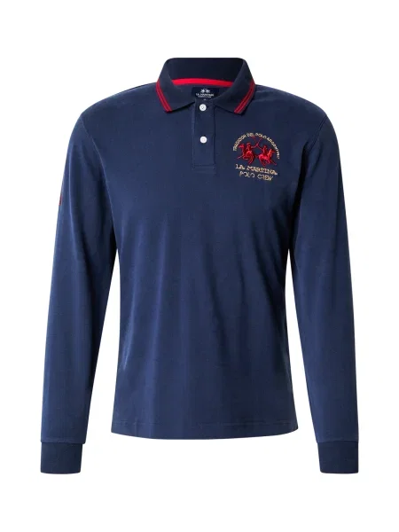 La Martina Tricou bleumarin / portocaliu piersică roșu