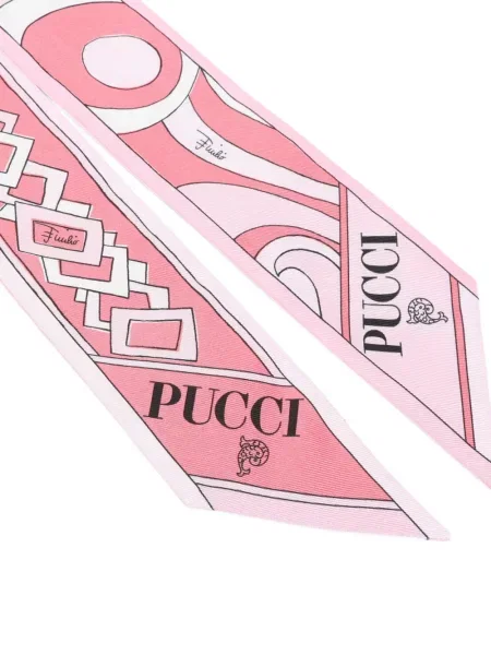Fular Pucci de mătase cu imagine cu imprimeu geometric roz