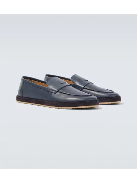 Pantofi loafer Brunello Cucinelli din piele albastru