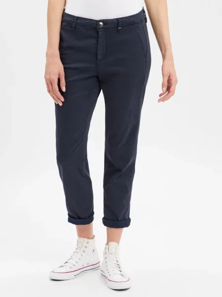 MAC Spodnie Chino Kobiety Lyocell jednolity 36 niebieski