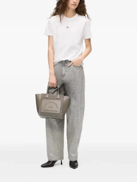 Τσάντα shopper Karl Lagerfeld σουέτ γκρι
