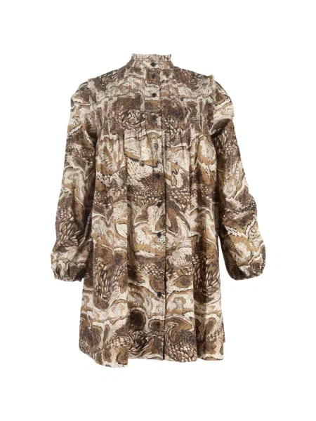 Rochie mini Ganni cu imagine de costum maro